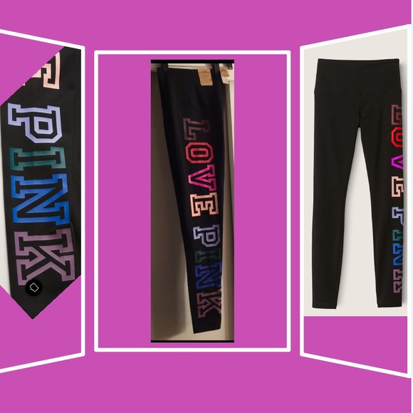 SP & Or Medium VICTORIA SECRET PINK High Waist Leggings - Picture 3 of 9